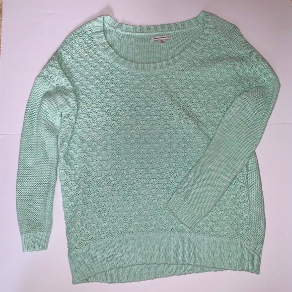 mint green sweater